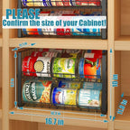 JKsmart 2-Tier Stackable Can Rack Organizer for Pantry, Adjustable Can Dispenser Holds Up to 60 Cans, Can Storage Holder for Various Ounces of Canned Food Soda Drinks, Black, 2 Pack