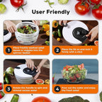 Large Salad Spinner – BPA-Free Vegetable & Fruit Dryer, Lettuce Spinner with Bowl and Colander