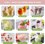 GreenPan Frost Ice Cream Maker & Slushie Machine, Soft Serve, Sorbet, Margaritas, Milkshakes, Frozen Yogurt, No Pre-Freezing, Ready in 15 Mins, 6 Modes, 7 Textures, Self-Cleaning, Family Size, Pink