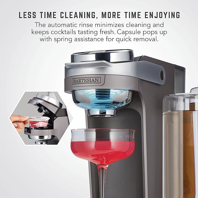 Bartesian Duet Cocktail Machine and Margarita Maker - Compact Home Bartender Mixologist Drink Mixer with 2 Glass Spirit Bottles - Automatic Machine Creates Premium Cocktails and Mocktails in Seconds
