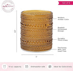 Kate Aspen Beaded Amber Drinking Glasses Set of 6-10 oz Vintage Glassware Jupiter Glasses, Cocktail Glass, Juice Glass, Water Cups Hostess Gift, Present, Gift for Newlyweds (Pack of 4)