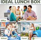Everusely - Bento Box - Sage, 60oz / 1.8 L - Extra Large Stainless Steel Lunch Box + Leakproof Condiment Container - 3 Compartment Snack Organizer for On the Go Meals - Freezer & Dishwasher Safe