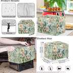 Hummingbird Floral 2 Slice Toaster Blender Slow Cooker Covers Machine Washable Small Appliance Dust Cover Sets Kitchen Appliance Organizer Anti Greasy 3PCS