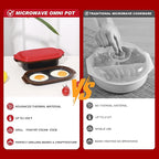 Microwave Egg Cooker & Microwave Grill Pan 3 Pcs with Lid for Grilling, Browning, and Crisping Vegetables, Sandwich, & Meat, Microwave Nonstick Cookware for Quick, Healthy Meals