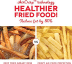Dash Compact Air Fryer - Healthy Cooking with Auto Shut-Off Feature, Adjustable Temperature Control & Nonstick Fry Basket - Has AirCrisp® Technology - 2 Quart - Red