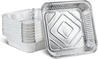 PLASTICPRO Disposable 9'' X 9'' X 2'' Inch Square Aluminum Tin Foil Baking Pans Bakeware - Cookware Perfect for Baking Cakes, Breads, Brownies, Bread, Meatloaf, Lasagna, Pack of 50