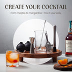 Mixology & Craft Commercial Grade Bar Mixing Glass – Includes 24oz Crystal Stirring Glass, Japanese Jigger, Bar Spoon, Muddler, and Hawthorne Strainer for Crafting Old Fashioned Cocktails at Home Bars