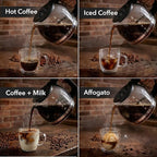 OVENTE 12-Cup Drip Coffee Maker with Borosilicate Glass Carafe, One-Touch Operation Machine, Anti-Drip System, Reusable Filter and Clear View Water Level Gauge, Ideal for Home or Office, Black CM412B
