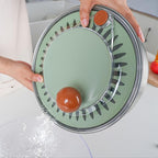 Stainless Steel Salad Spinner, 5.3 Qt Lettuce Spinner with Non-Slip Base, Drain and Stop Button, Fruit and Vegetable Washer and Dryer Spinner
