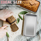 TeamFar Loaf Pans for Baking, 9 × 5 Inch Stainless Steel Loaf Bread Pans Tins for Homemade Bread/Brownies, Healthy & Sturdy, Oven & Dishwasher Safe - Set of 6