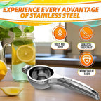 Stainless Steel Lemon Squeezer – Lemon Juicer Squeezer Manual Citrus Juicer | Dishwasher Safe Citrus Press | Corrosion-Resistant | Effortless Maximum Juice Extraction for Lemons, Limes, Oranges & More