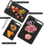 4 Piece Plastic Cutting Board Set for Kitchen Dishwasher Safe,Food Safety, Non-Slip Design, Ideal for Meat and Vegetable Prep