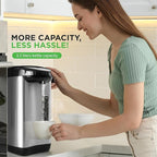 NutriChef Hot Water Urn Pot Insulated Stainless Steel,Auto & Manual Dispense,Auto Boiler,Safety Lock Shutoff 3.38 QT /3.2L - Auto Boiler Shut Off - PKWK43