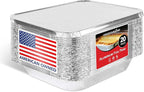 Stock Your Home Foil Pans with Lids - 9x13 Aluminum Pans with Covers - 20 Foil Pans and 20 Foil Lids - Disposable Food Containers Great for Baking, Cooking, Heating, Storing, Prepping Food Silver