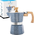 GROSCHE Milano Moka Pot - Stovetop Coffee Maker and Percolator for Espresso - 3 Cup, Indigo