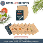 HMYBAR® 22-pc Cocktail Shaker Set(24oz/700ml) | Mixology Bartender Kit | Bar Tool Set | Martini Making Set with 39-Recipe Cocktail Cards & Kit's Deco, Bamboo Stand Natural Color, Silver Tools