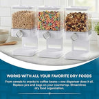 Zevro Compact Dry Food Dispenser, Single Control, White/Chrome