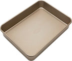 Kitchen Details Pro Series Baking Pan | Dimensions: 15.4” x 11.5” x 2” | Nonstick | Textured Diamond Base | Even Heating | Easy Clean | Safe up to 500 degrees | Gold