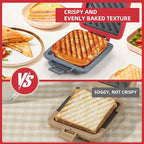 Microwave Toastie Sandwich Maker, Snack Maker & Panini Press, Removable Non-Stick Plates, Silicone Microwavable Cookware, Heatwave Technology for house cooking&baking, Red