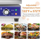 Giantex Commercial Griddle, 22" Electric Griddle 2000W, Cast Iron Griddle, Stainless Steel Frame, 122℉-572℉ Adjustable Temperature Control, Removable Oil Storage Box, Restaurant Teppanyaki Grill
