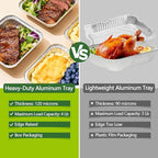 Thickened 20 Pack Heavy Duty Aluminum Pans, 8x8 Small Disposable Aluminum Baking Pans, Square Tin Foil Roasting Tray for Cooking, Meal Prep, Catering, Events, Carton Packaging