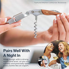 Hicoup Wine Opener - Professional Corkscrews for Wine Bottles w/Foil Cutter and Cap Remover - Manual Wine Key for Servers, Waiters, Bartenders and Home Use - Wood, Bai Ying