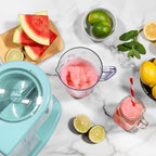 Nostalgia Retro 40-Ounce Frozen Beverage Station - Slushie Machine and Ice Shaver with Automatic Mixing for Soda, Cocktails and Margaritas - Easy & Safe Use - Aqua