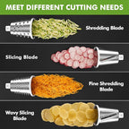 Geedel Rotary Cheese Grater - Upgraded Vegetable Shredder with 4 Interchangeable Blades, Easy to Clean Cheese Shredder with Handle, Kitchen Grater Nuts Grinder for Cutting Cheese, Vegetable, Nuts