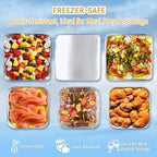 40 Pack Disposable Aluminum Pans with Lids Combo Set-9x9 (20pc) & 8x8(20pc) Square Aluminum Foil Pans,For Meal Prep,Food Cooking,Roasting,Heating. (40 Pack W/Lids)