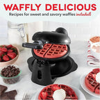 Dash Flip Belgian Waffle Maker - 6.5" Nonstick Surface - Rotating Belgian Waffle Maker with Quick Heat-Up System for Easy Breakfasts - Supports Multi-Use - Black