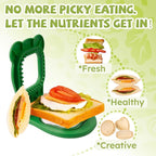 LEPCY Uncrustables Sandwich Maker Sealer Cutter, Crustless Sandwich Cutter, PB&J Uncrustable Maker - Color Green, Square Shape