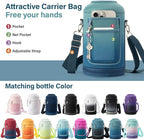 DYSANKY Insulated Water Bottle | Thickened Stainless Steel Vacuum Metal | Portable Sports Half Gallon Large Water Jug for Gym and Hiking with Straw, Carrier Bag, Handle Strap | BPA-Free 64 oz