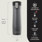 Contigo® AUTOSEAL® West Loop Vacuum-Insulated Stainless Steel Travel Mug with Easy-Clean Lid, 24 oz, Crystal Sake