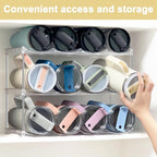 Water Bottle Organizer - Stackable Water Bottle Holder for Cabinet, Large Compartment Tumbler Organizer Wine Racks, Kitchen Organization and Storage for Stanley Cup Holder, 4 Tier Hold 16