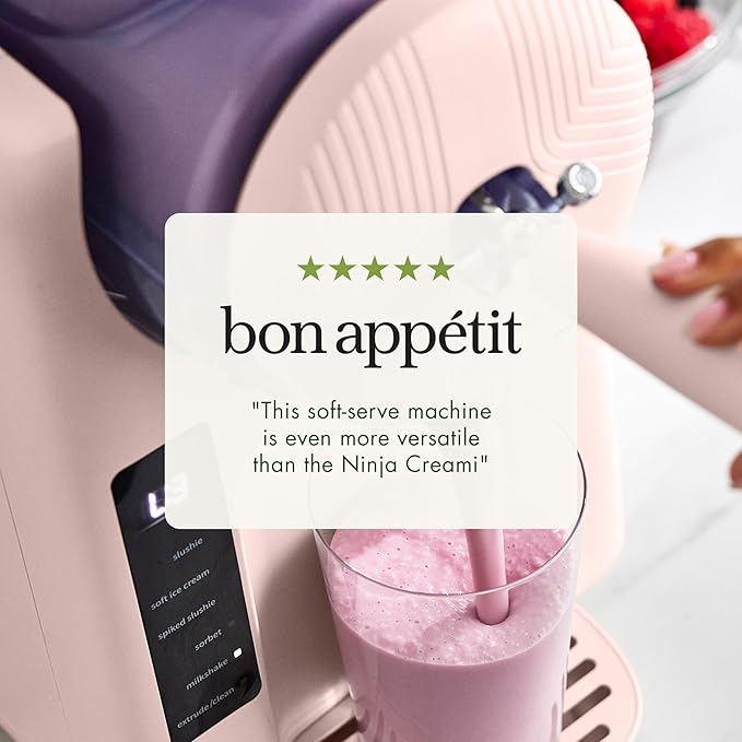 GreenPan Frost Ice Cream Maker & Slushie Machine, Soft Serve, Sorbet, Margaritas, Milkshakes, Frozen Yogurt, No Pre-Freezing, Ready in 15 Mins, 6 Modes, 7 Textures, Self-Cleaning, Family Size, Pink