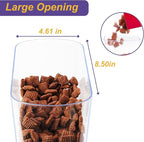 Cereal Dispenser Countertop, Dry Food Dispenser Snack Organizer, Slim Cereal Containers Storage Dispenser with Lids for Pantry, Kitchen Organization Oatmeal Nut Granola Candy, Black, 2pcs