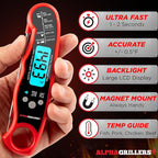 Alpha Grillers Meat Thermometer Digital – Instant Read Food Thermometer for Cooking & Grilling – Professional Kitchen Gifts for Men, Dad & Mom