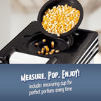 Nostalgia Retro Hot Air Popcorn Maker – 12 Cups Oil Free Popping – Countertop Machine with Measuring Cup – Healthy Snacks & Movie Nights – Black