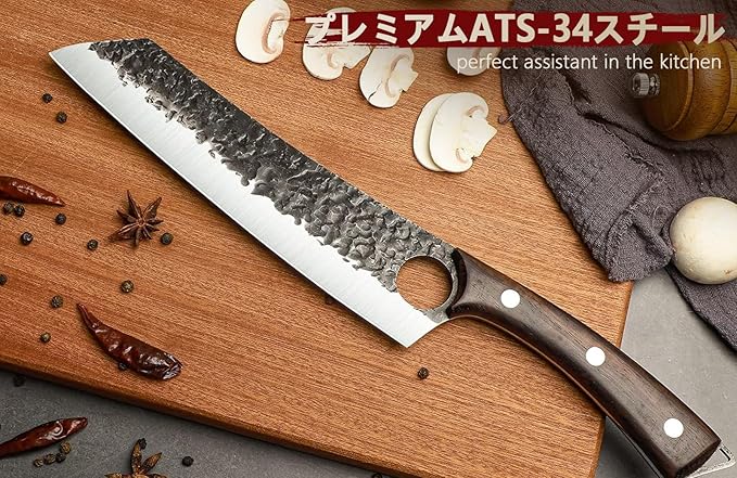 DRGSKL Serbian Chef Knife Set, Hand Forged Knife Set with Bag, Full Tang Kitchen Knife Sets with High Carbon Steel, Meat Cleaver Butcher Boning Knife for Brisket Trimming, Gift for Men Women