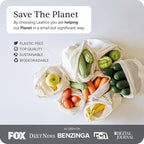 LEAFICO Reusable Produce Bags – 100% Cotton Mesh & Solid Hybrid (XL 14x18 inch 6 Pcs) – Extra Large Bags for Potatoes, Laundry, Toys, Bulk Storage – Washable, Plastic-Free, Breathable, Zero Waste