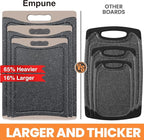 Extra Large Cutting Boards, Plastic Cutting Boards for Kitchen (Set of 3) Cutting Board Set Dishwasher Chopping Board with Juice Grooves Easy-Grip Handles, Almond Gray, Empune