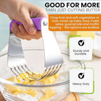 Spring Chef Large Dough Blender For Baking, Stainless Steel Puff Pastry Cutter Tool with Soft Grip Handle, Dishwasher Safe Dough Cutter Tool, Manual Pastry Blender for Easy Mixing - Orchid