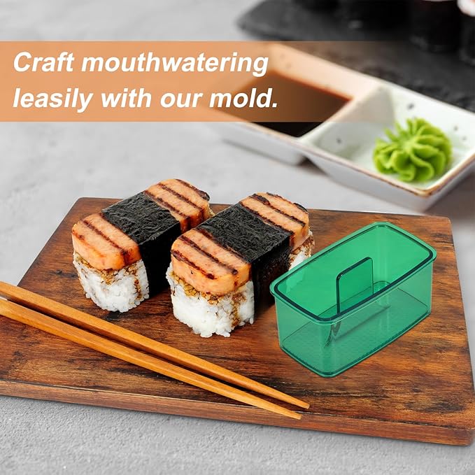 2PCS Green Musubi Maker press mold,Non-stick,BPA-Free sushi mold,Make Hawaiian Musubi at Home or Hawaii Restaurants