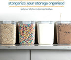 Storeganize Flour Sugar Storage Containers (5.3L/4pk) Great Rice Canisters Sets For The Kitchen pantry, Large Food Storage Containers With Lids Airtight