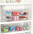 Vtopmart 12 Pack Clear Stackable Storage Bins with Lids, Medium Plastic Containers with Handle for Pantry Organizer and Storage,Perfect for Kitchen,Fridge,Cabinet, Closet,Bathroom Organization