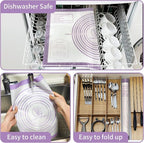 Silicone Pastrty Mat for Dough Rolling, Extra Thick Silicone Baking Mat, Fondant Mat for Making Cookies Macarons Bread Pizza Oven Mat, Silicone Mat for Baking Purple 26X16INCH