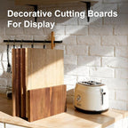 Book Cutting Board Set of 4,Solid Wood Cutting Board Library with Magnetic Knife Stand and Food Labels,Kitchen Countertop Chopping Boards for Bread,Cheese,Fish,Meat,Fruits and Vegetables,No Knives(4)