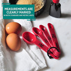 MIRRO 4pc Nested Measuring Spoons Set, Red