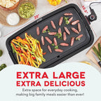 Dash Deluxe Everyday Griddle - Electric Griddle with Removable Plate - Nonstick, Easy-Clean Surface & Anti-Slip Base - Recipe Book Included - Gray