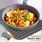 Silicone Trivet Mats 2 Heat Resistant Pot Holders Multipurpose Non-Slip Hot Pads for Kitchen Potholders, Drying mat, Jar Opener, Spoon Holder, Coaster.(Dim Grey)
